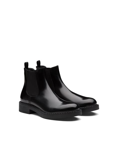 prada calfs black skinnies|Black Brushed Calf Leather Chelsea Boots .